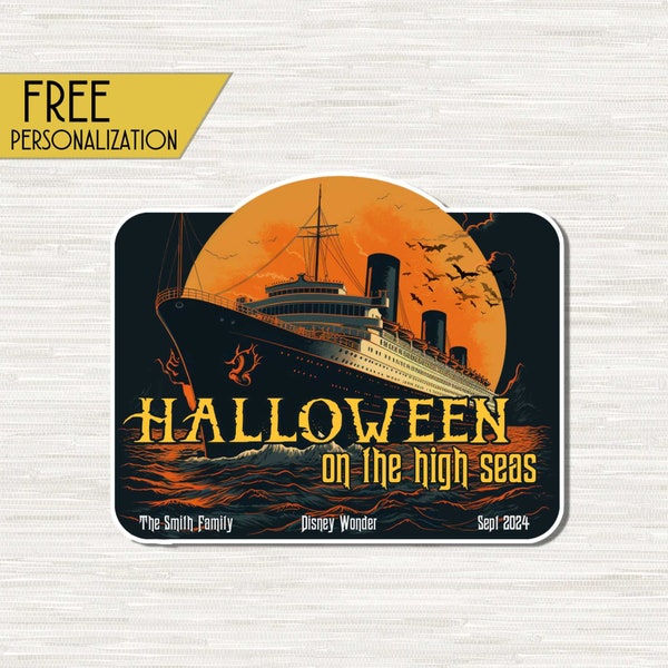 Halloween on the High Seas - Cruise Door Magnet | DCL Cruise Magnet | DCL Halloween Decoration