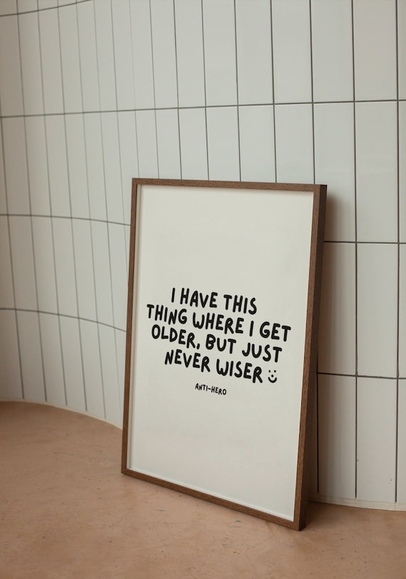 Taylor Swift Midnights Anti-hero Lyrics Digital Print Poster