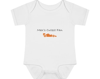 Max Fan Onesie | Manches courtes de sport automobile pour bébé | Bébé course