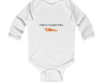 Max Fan Onesie | Manches longues de sport automobile pour bébé qui grandit | Bébé course