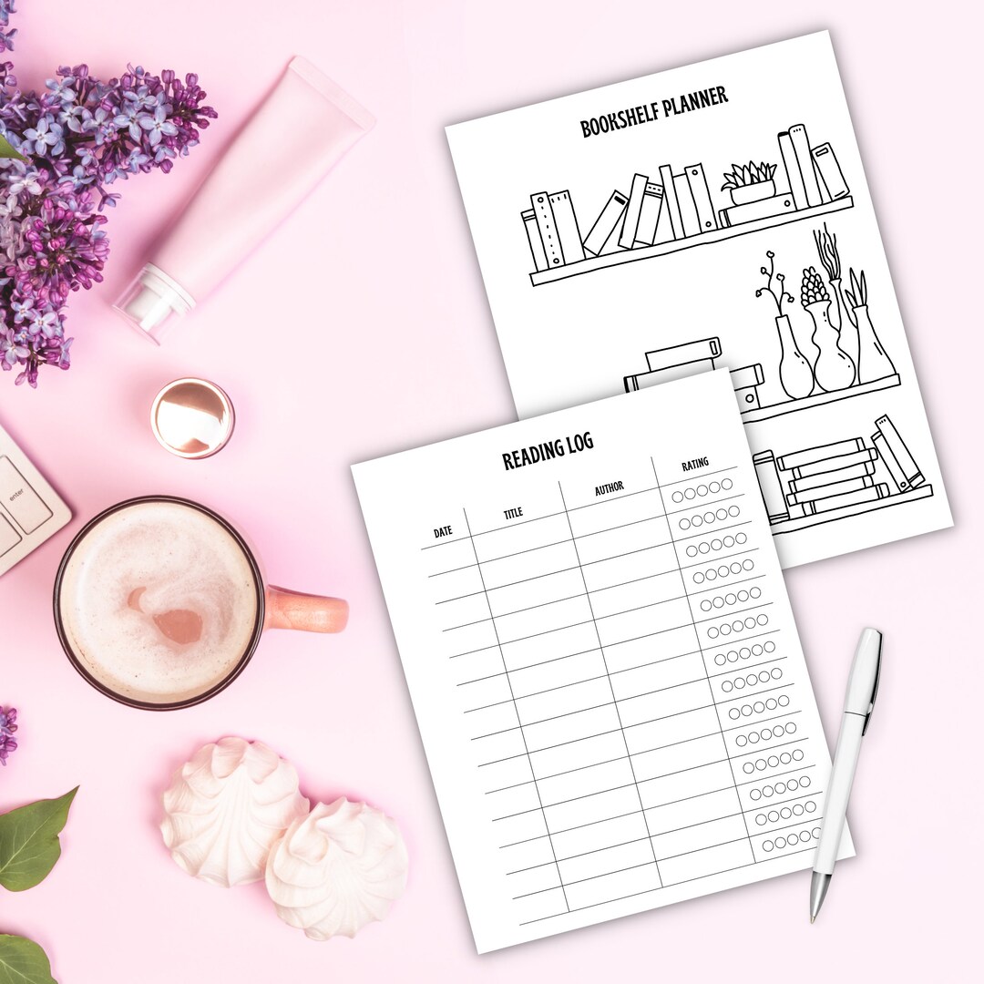 Bookshelf Printable Template Reading Log Printable Instant Download ...