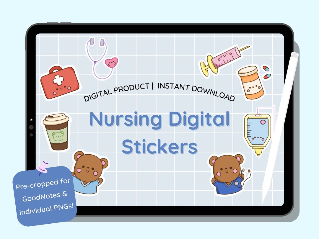 Nursing Digital Stickers Goodnotes Stickers Nurse Etsy