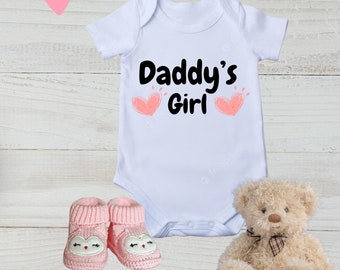 Daddy's Girl Onesie w/hearts | Newborn Onesie svg | Baby Girl Onesie | Digital Design | png | svg file