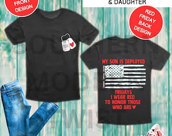 Erinnere dich an die Entsandten | Am Freitag trage ich Rot |Shirt Design | Digitales Design | Sohn | 3 verschiedene Designfarben