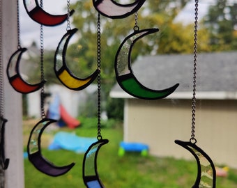 Moon Suncatcher Stained Glass for Rearview mirror!