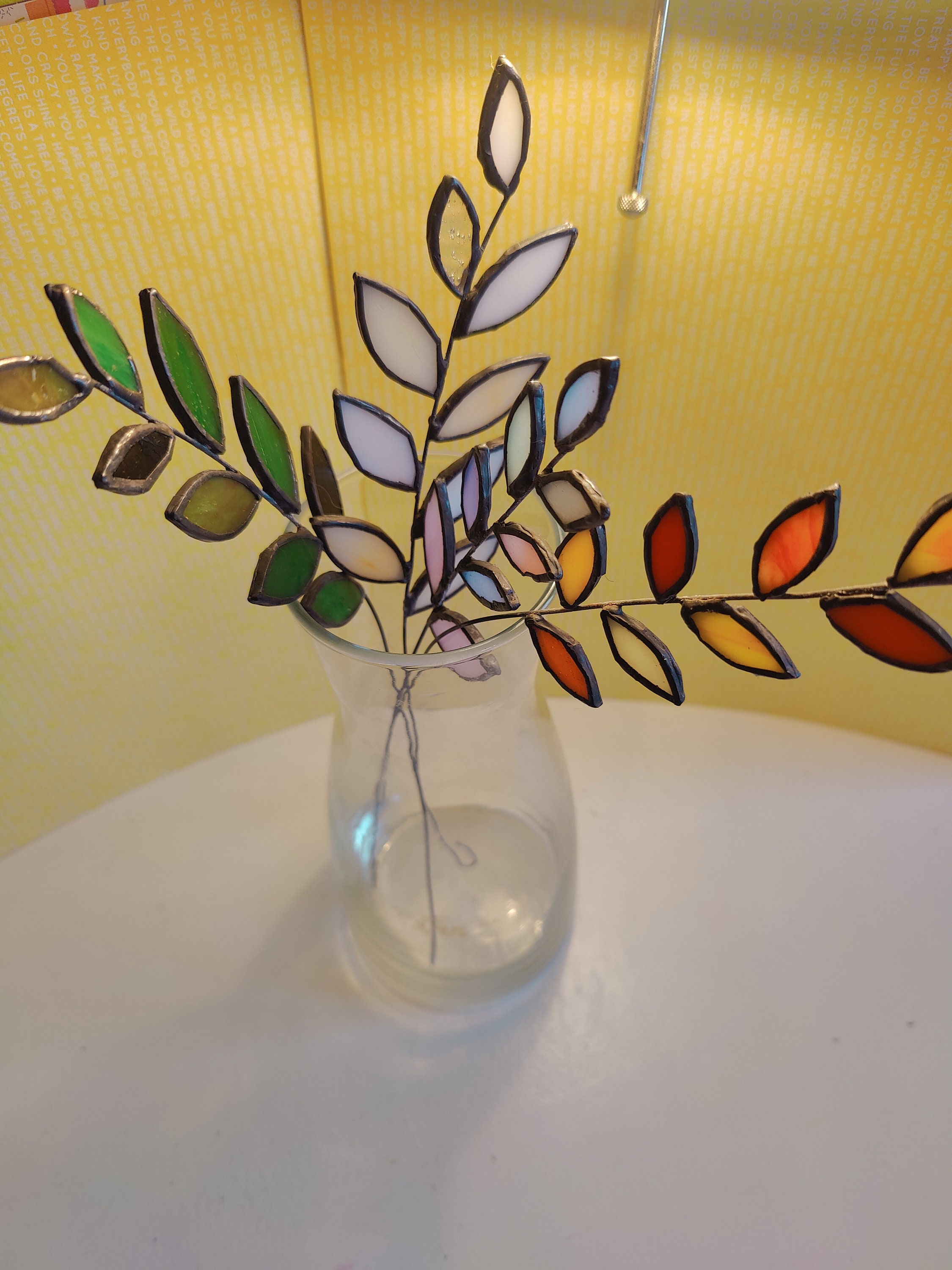 Stained Glass Orchid Stained Glass Flowers for Vase Stained Glass 3d Flower  Orchid Gift Glass Orchid Glass Flowers With Stems 