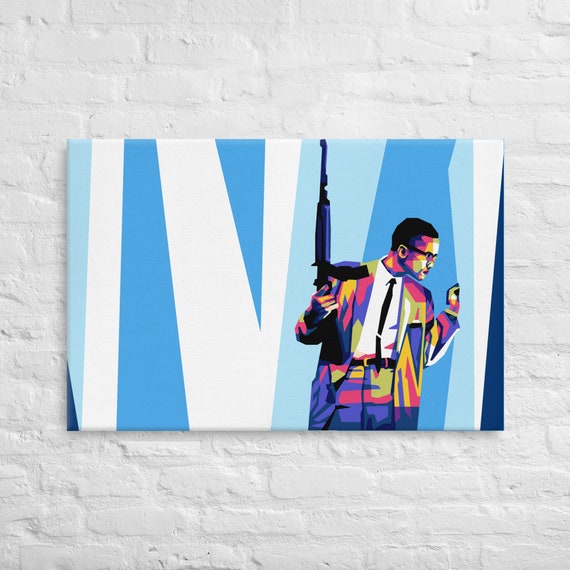 Malcolm X Canvas Wall Art Etsy