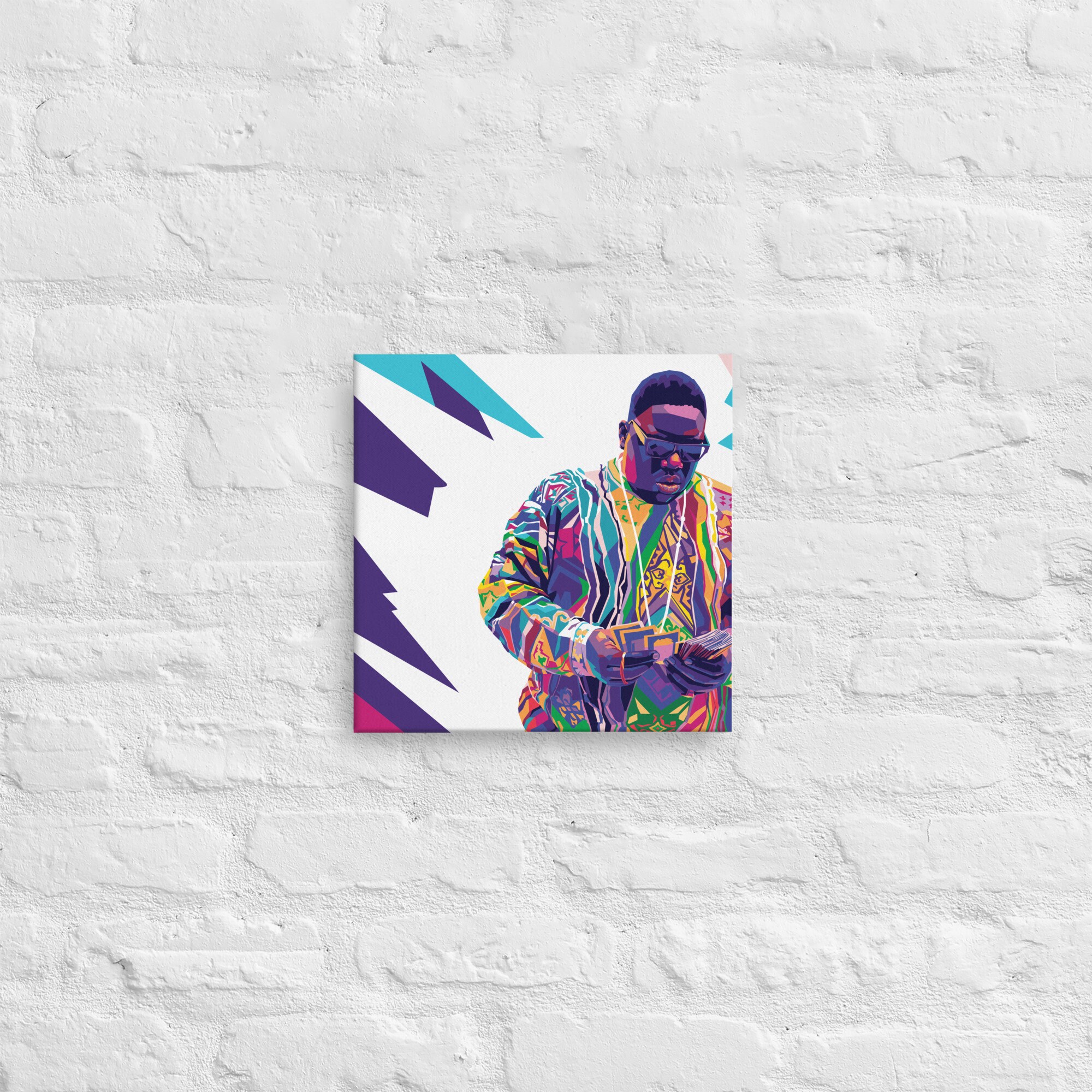 Biggie the Notorious BIG Counting Cash Canvas Wall Art WPAP Style Etsy