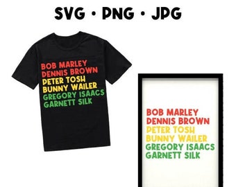 Reggae Artists | Svg Png Jpg | Jamaica | Rasta | Jamaican | Caribbean | Clothing | Jamaican T-Shirt | Mug | Sign | Cut | Reggae Music | Irie