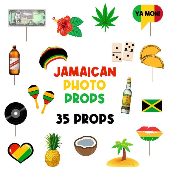 Printable Photo Props Jamaican Party Reggae Party Etsy