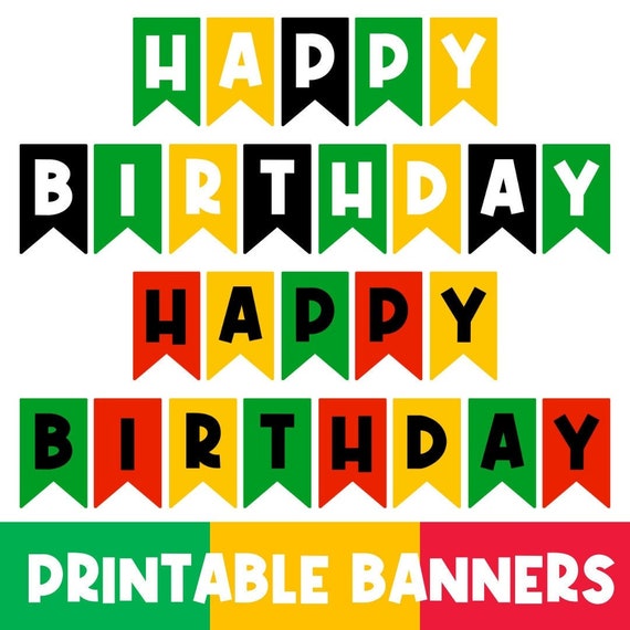 PRINTABLE Birthday Banner Jamaica Happy Birthday Party - Etsy