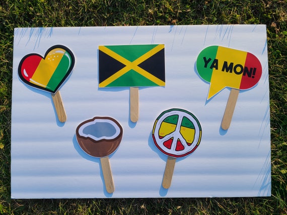 Printable Photo Props Jamaican Party Reggae Party Printable Prop