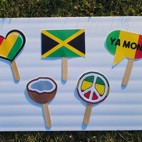 Printable Photo Props | Jamaican Party | Reggae Party | Printable Prop | Reggae Music | Photo booth |  Birthday Decor | Rasta Theme | PNG