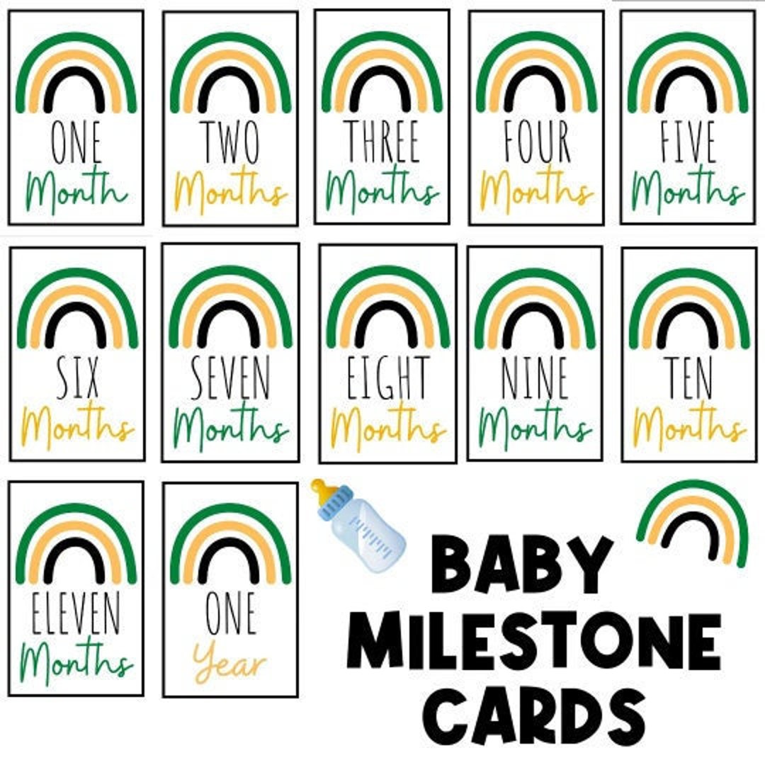 Jamaican Baby Milestone Cards | Boho Rainbow | Baby Month Cards | Photo ...