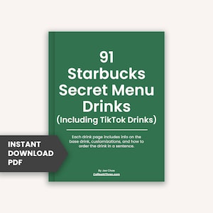 91 bebidas do menu secreto do Starbucks (incluindo bebidas TikTok) | Download instantâneo | Arquivo Digital - PDF