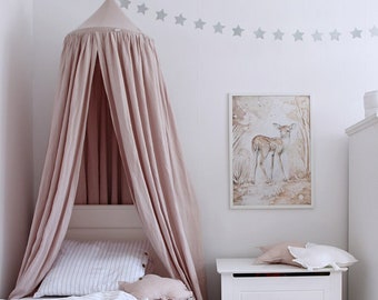 Natural Linen Canopy | Hanging Canopy | Reading Nook Canopy | | Linen Bed Canopy | Linen Bed Tent | Bed Canopy