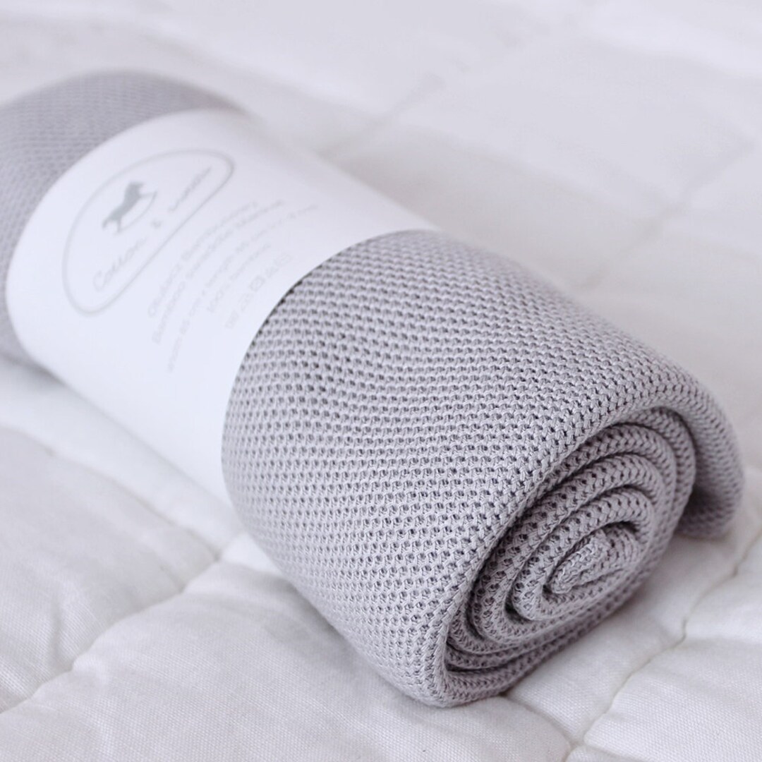 Security Blanket Bamboo Swaddle Blanket Light Gray Security Etsy