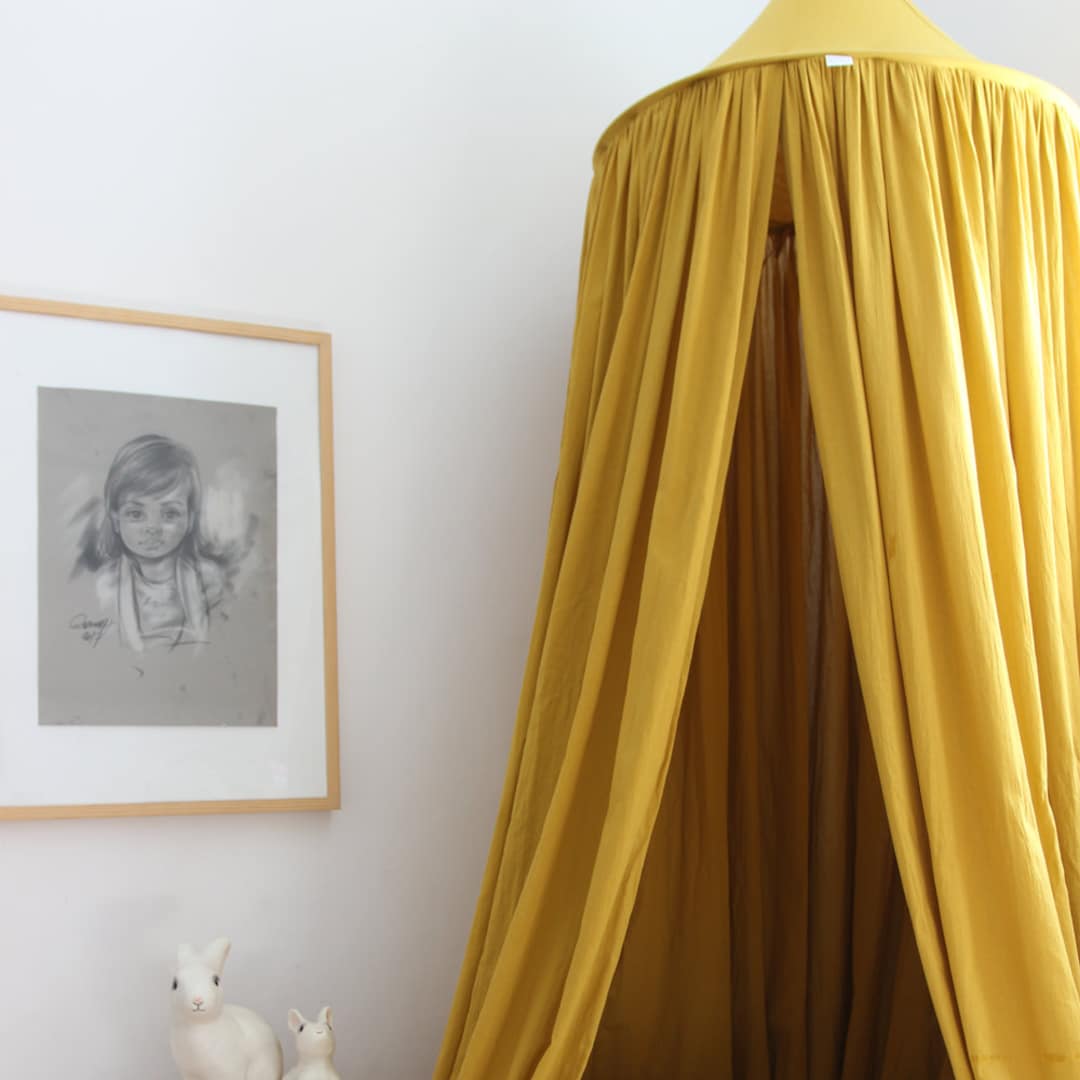 Maxi Cotton Canopy Mustard Hanging Canopy Reading Nook Canopy Bed