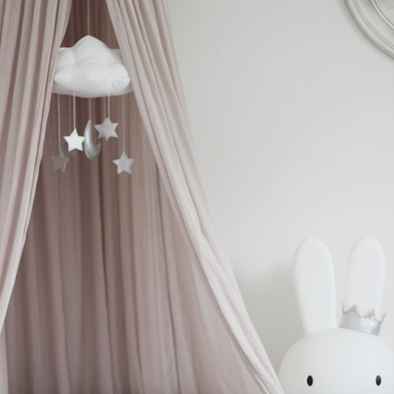Cloud Mobile White With Silver Stars Mobile Kids Mobile Etsy