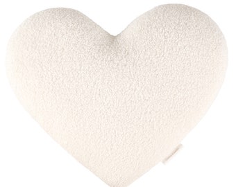 Boho Sheepskin heart pillow Vanilla | boho pillow | decorative custom | cushion | boho cushions