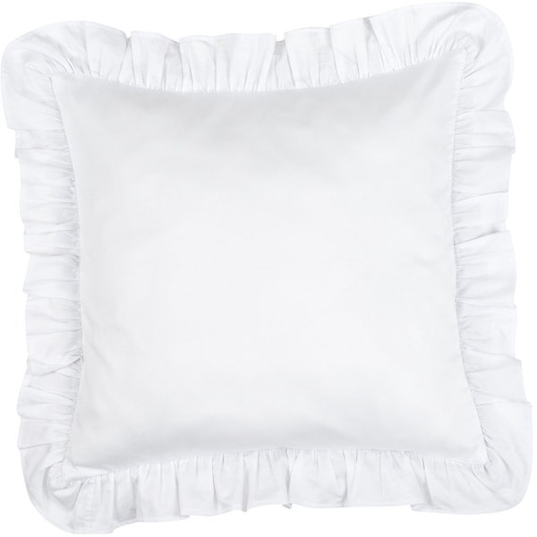 Pillow with ruffles SG Gray | square pillow | decorative pillow | pillow with frills | cotton saten pillow | cushion