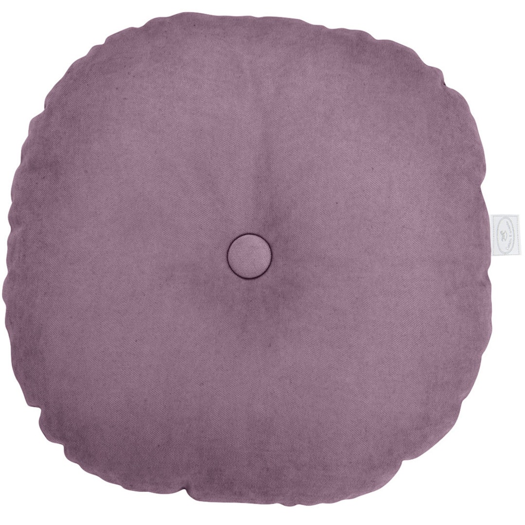 Round Basic Pillow With Button Moody Violet - Etsy Australia