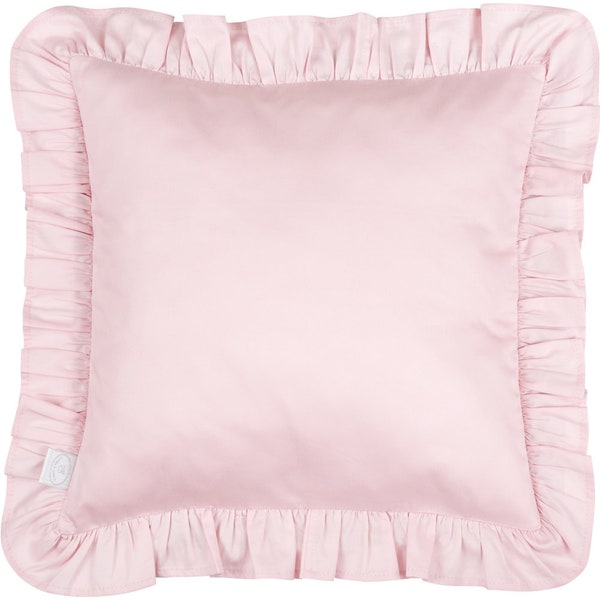 Oreiller à volants SG Blush | oreiller carré | oreiller décoratif | oreiller avec volants | oreiller en satin de coton | coussin