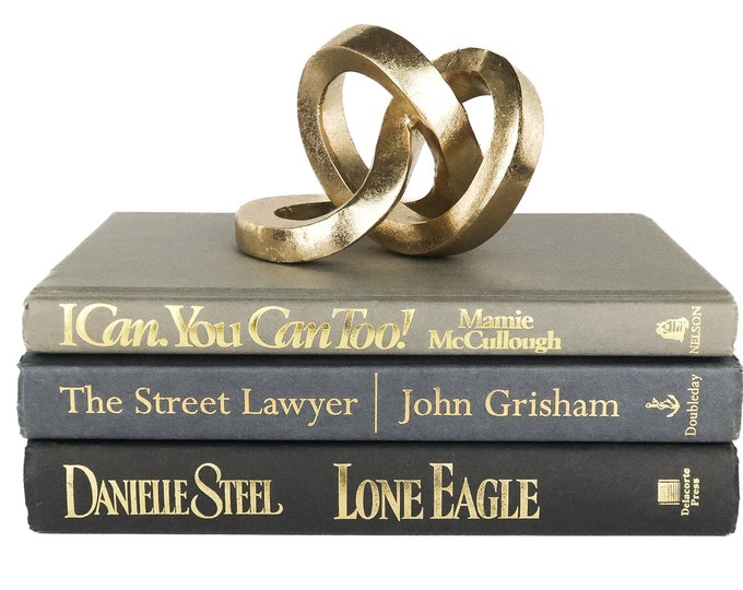 Book Stack of Black Gray Decorative Books Modern Home Decor Books Book