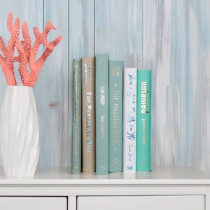Beach House Decorative Books - Coastal Blue Hardcover Books - Nautical Home Decor Books - Office Shelf Decor - Lake House Staging Books