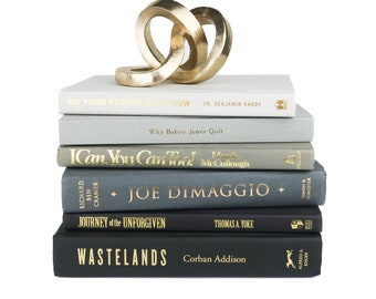 Black, Dark Gray, Light Gray Home Decor Books with Gold Lettering - Book Bundles - Staging Books - Coffee Table Books - Decorative Books