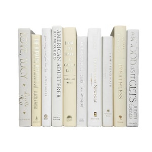 Light Neutrals White Ivory Cream Home Decor Books - Modern Decorative Book Stack - Staging Books - Coffee Table Books - Neutral Book Bundles