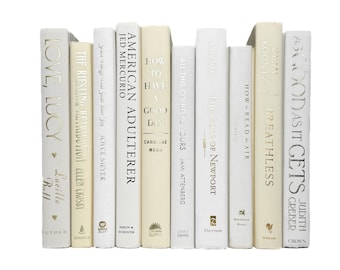 Light Neutrals White Ivory Cream Home Decor Books - Modern Decorative Book Stack - Staging Books - Coffee Table Books - Neutral Book Bundles