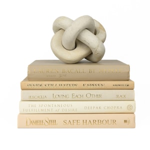 Light Neutrals Beige Ivory Cream Home Decor Books - Modern Decorative Book Stack - Staging Books - Coffee Table Books - Neutral Book Bundles