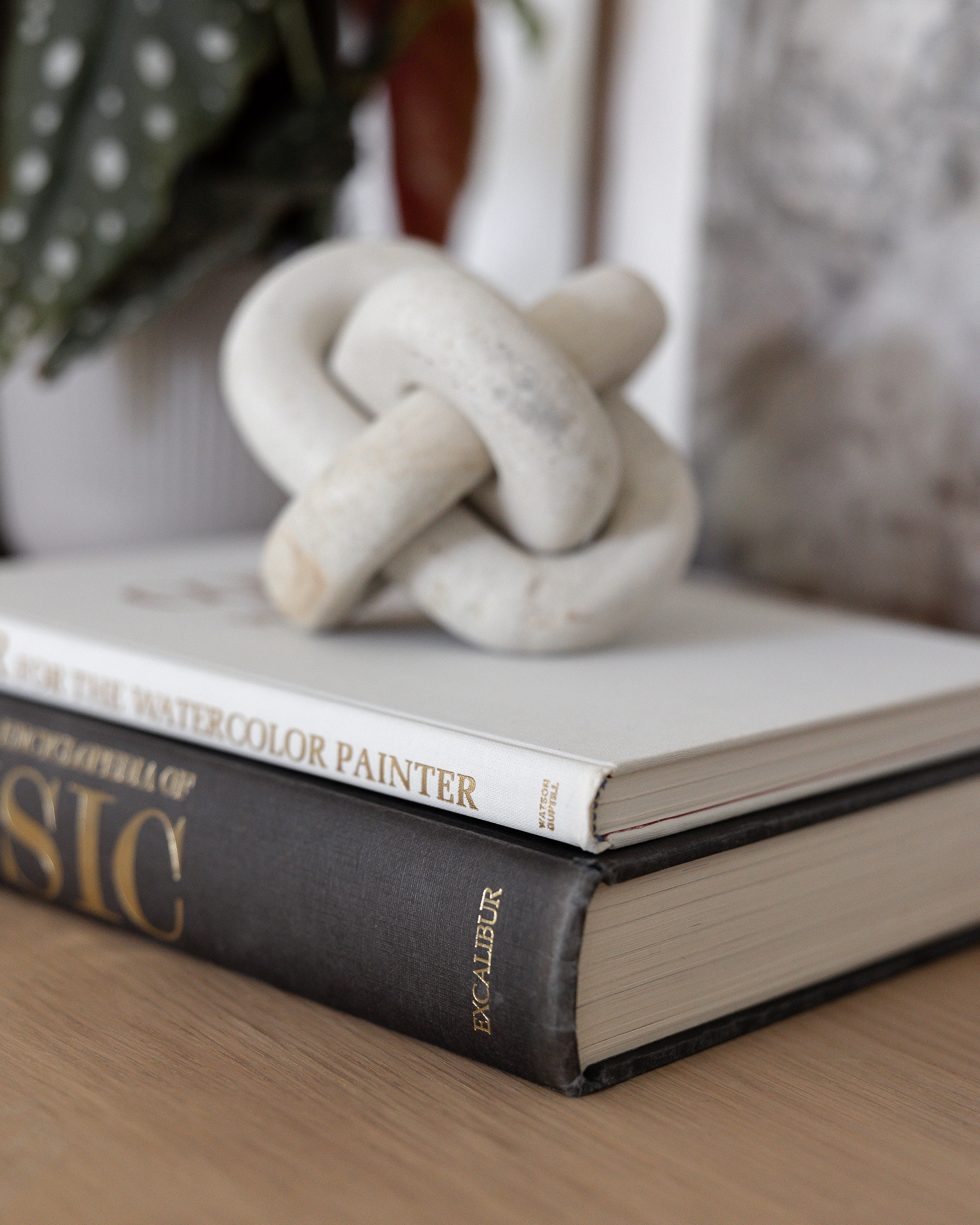 White & Dark Gray Extra Large Coffee Table Books, Linen Book Stack