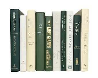 Book Bundle of Green Beige Home Decor Books - Book Bundles - Office Shelf Decor - Staging Books - Coffee Table Books - Home Decor Trends