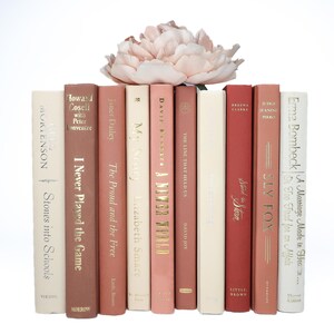 Rose Gold Pink Mauve Cream Decorative Book Stack - Spring Home Decor ...