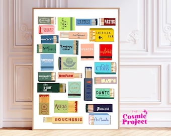 NYC West Village Restaurant Matchbook Collage Print (Digital Download)