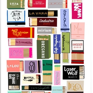 Brooklyn Favoriet New York City Matches Digital Artwork Poster / New York City Food Kleurrijke Matches Poster / Brooklyn Restaurant Artwork