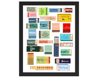 West Village Restaurant Matches Poster, NYC Gallery Wall Art