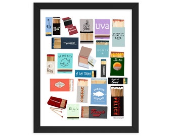 UES Restaurant Matches Art Print | Upper East Side, NYC, Food Poster