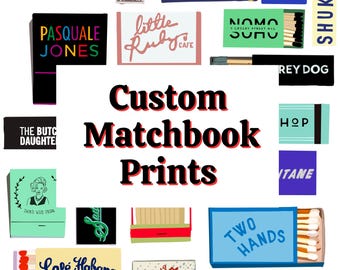 Custom Matchbook Poster Print/ Personalized Restaurant Matchbook Artwork | Personalized Colorful Art/ Perfect gift| Unframed| Poster only