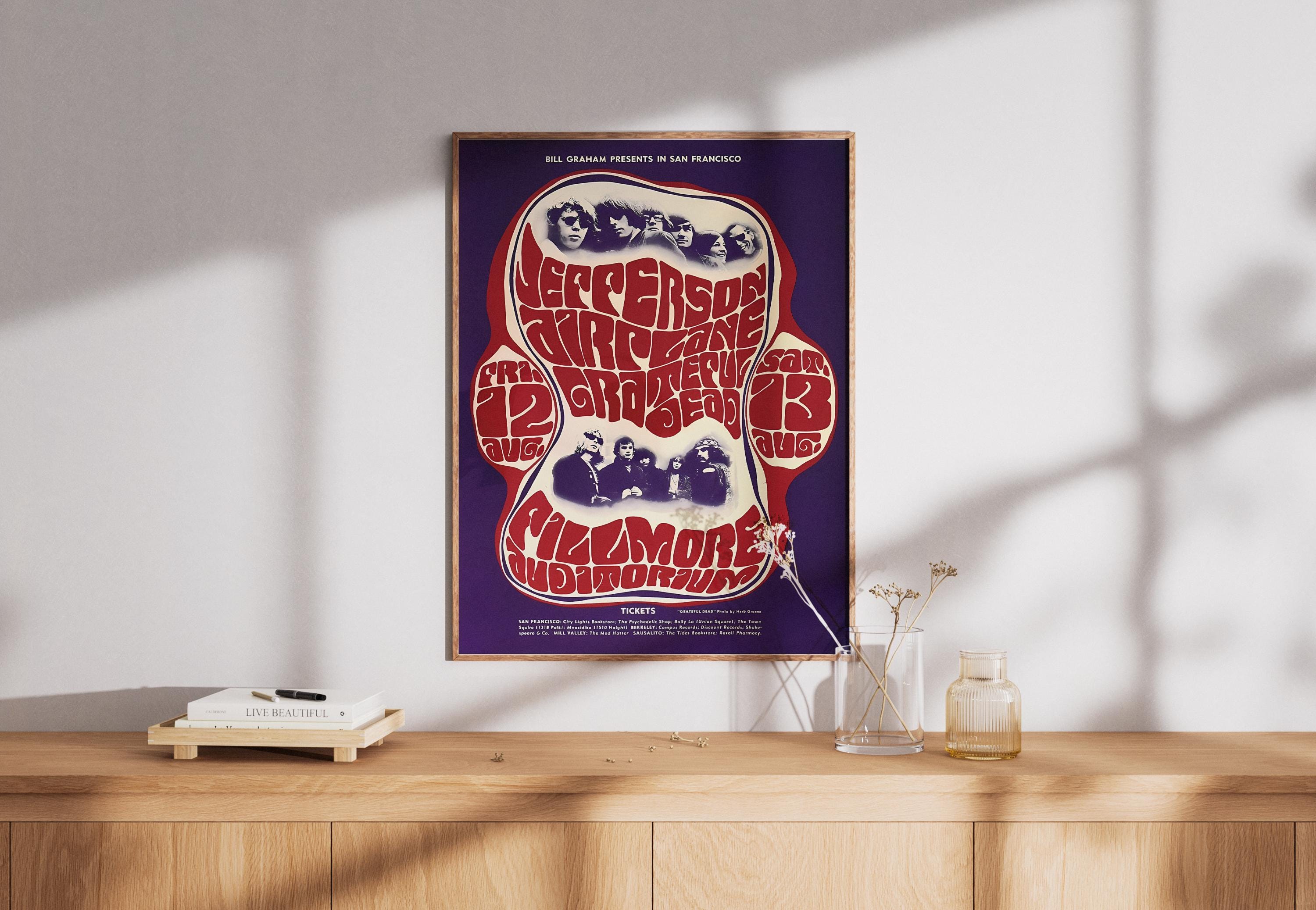 Discover Grateful Dead 1966 Fillmore Auditorium Poster | Vintage Concert Print