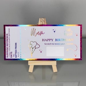 Gratta e vinci, completamente personalizzato, sorpresa, compleanno, anniversario, regalo personalizzato, gratta e vinci, giorno della gara, teatro, concerto, tè pomeridiano