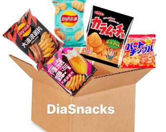Mystery Exotic Chips Box | seltene asiatische Chips | Legt Doritos Cheetos japanische koreanische chinesische Chips | Exotische Snackbox | Geschenkbox | SALE