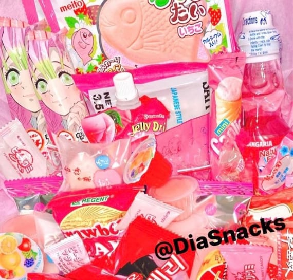Pink/colored Asian Snacks/ Exotic Snacks Mixed/variety Asian Etsy