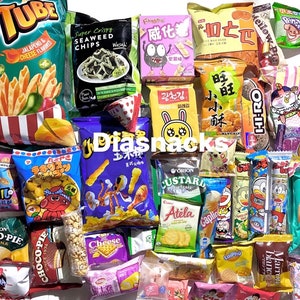 Asian Snack Box 45pcs | Japanese Korean Chinese Asian snacks | BEST Exotic Snack Box | Candies | ramen | Mochi | Ramune Easter Sale