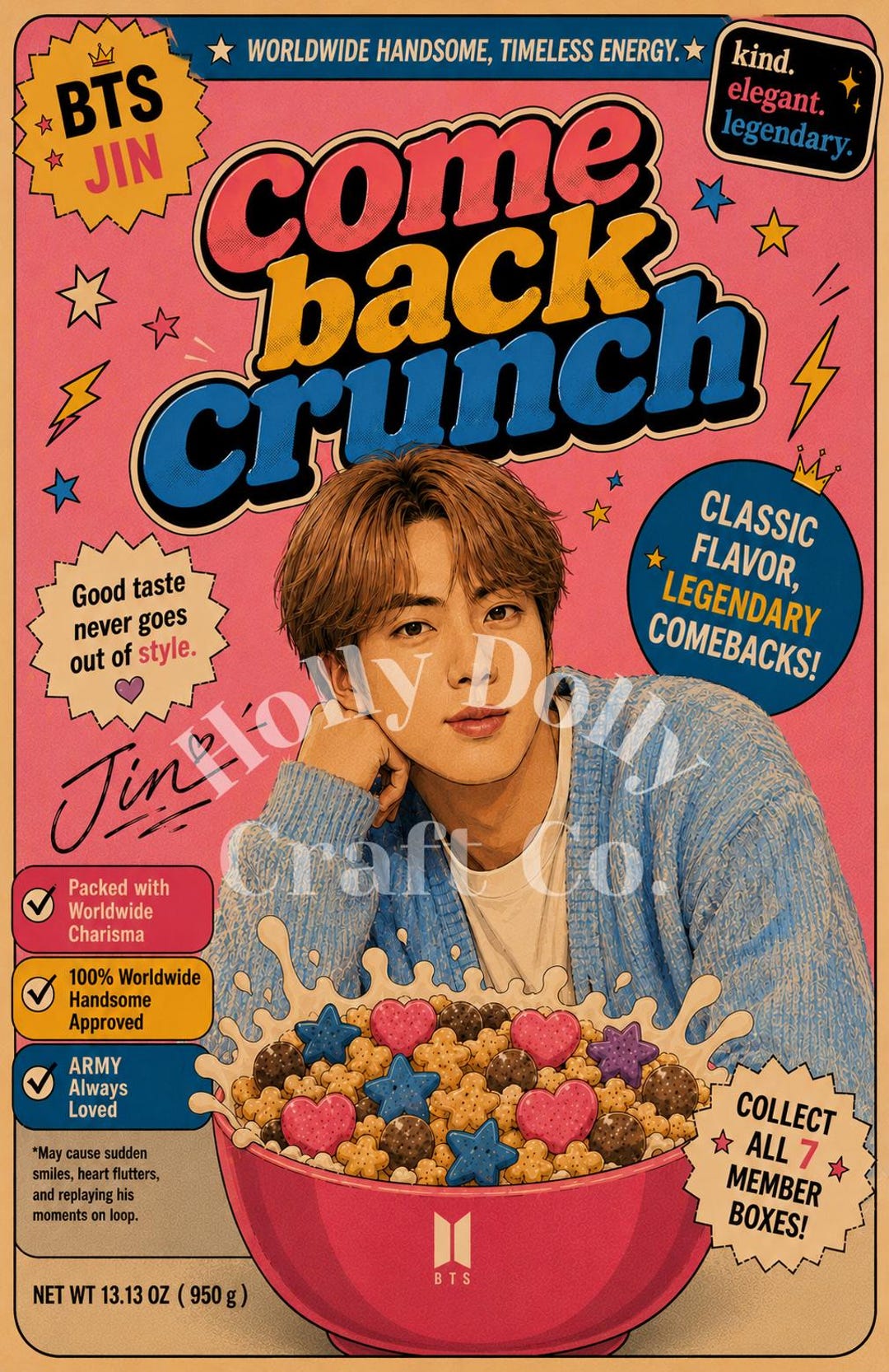 BTS Cereal Box Photocards | 7 Member Set | BTS Photo Cards | BTS