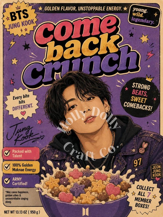 BTS Cereal Box Photocards | 7 Member Set | BTS Photo Cards | BTS