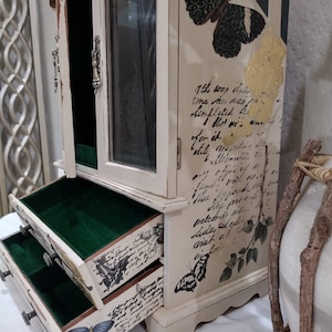 Jewelry Box- Custom Butterfly Garden Shabby Chic Large Jewelry Box
