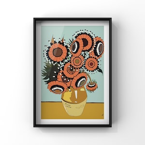 Henderson’s Relish | Sheffield Print | Sheffield | Sunflowers | Yorkshire | Made in Sheffield | Vincent Van Gogh | A4